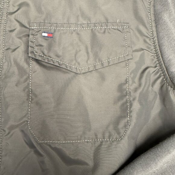 Men's TOMMY HILFIGER Olive Flight Bomber Jacket Sweatshirt- Size Large - Picture 7 of 14